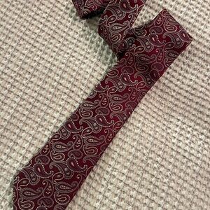 Joseph Abboud Paisley Patterned Tie in Burgundy